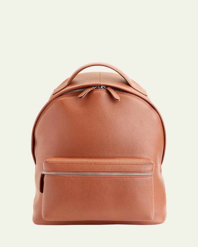 Monogrammed Leather 13" Laptop Backpack